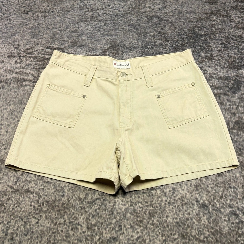 VTG No Boundaries Shorts Junior 13 (33" Waist) Cream Front Pockets Utility Y2K
